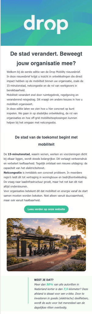 Nieuwsbrief 1 van het actieonderzoek bij Drop Mobility