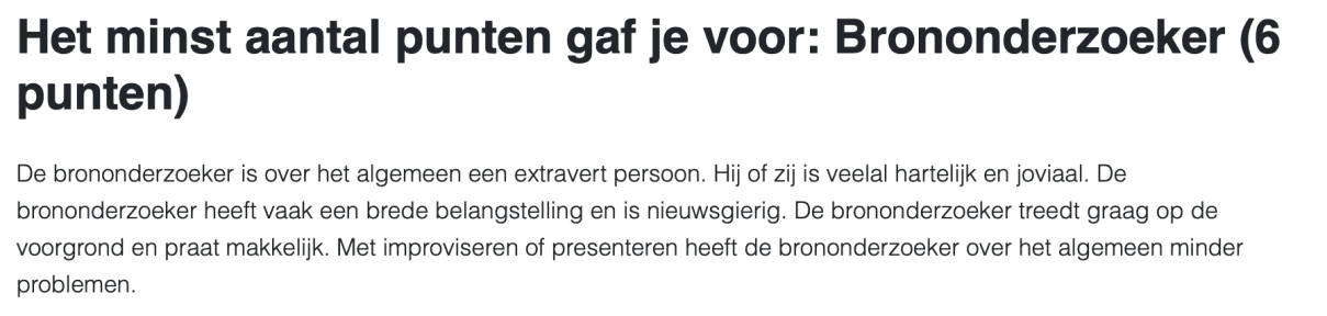 Belbin-resultaat Brononderzoeker