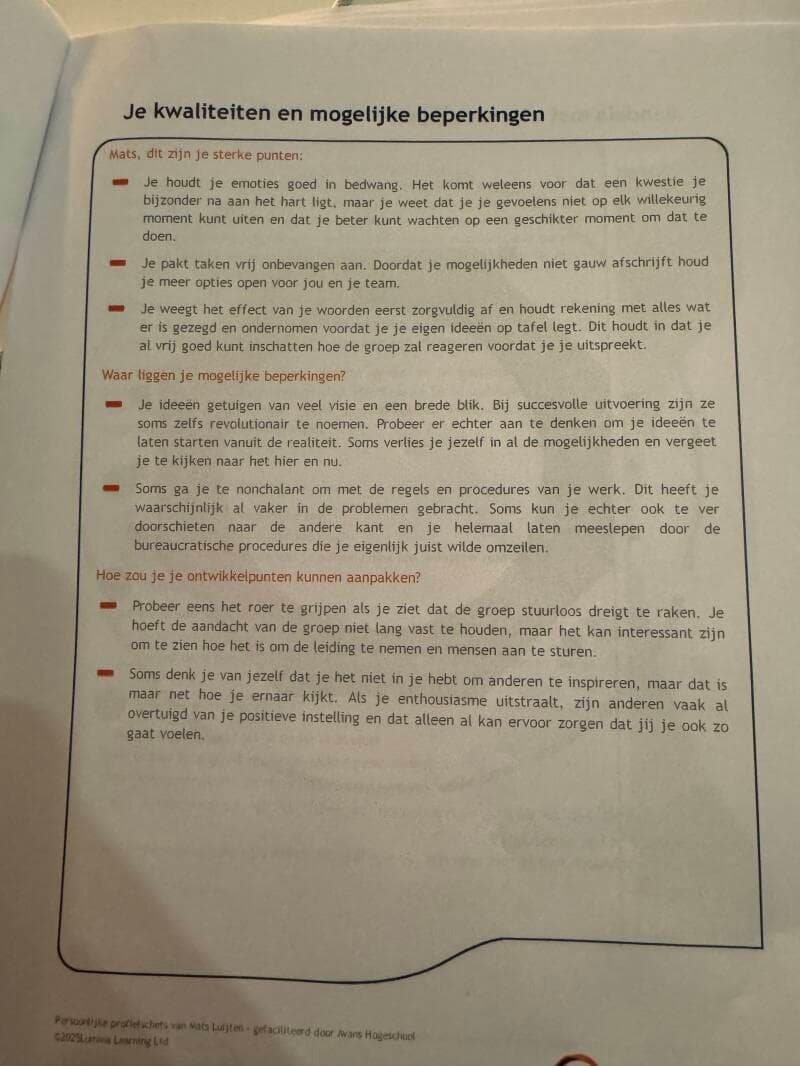 Lumina kwaliteiten en mogelijke beperkingen