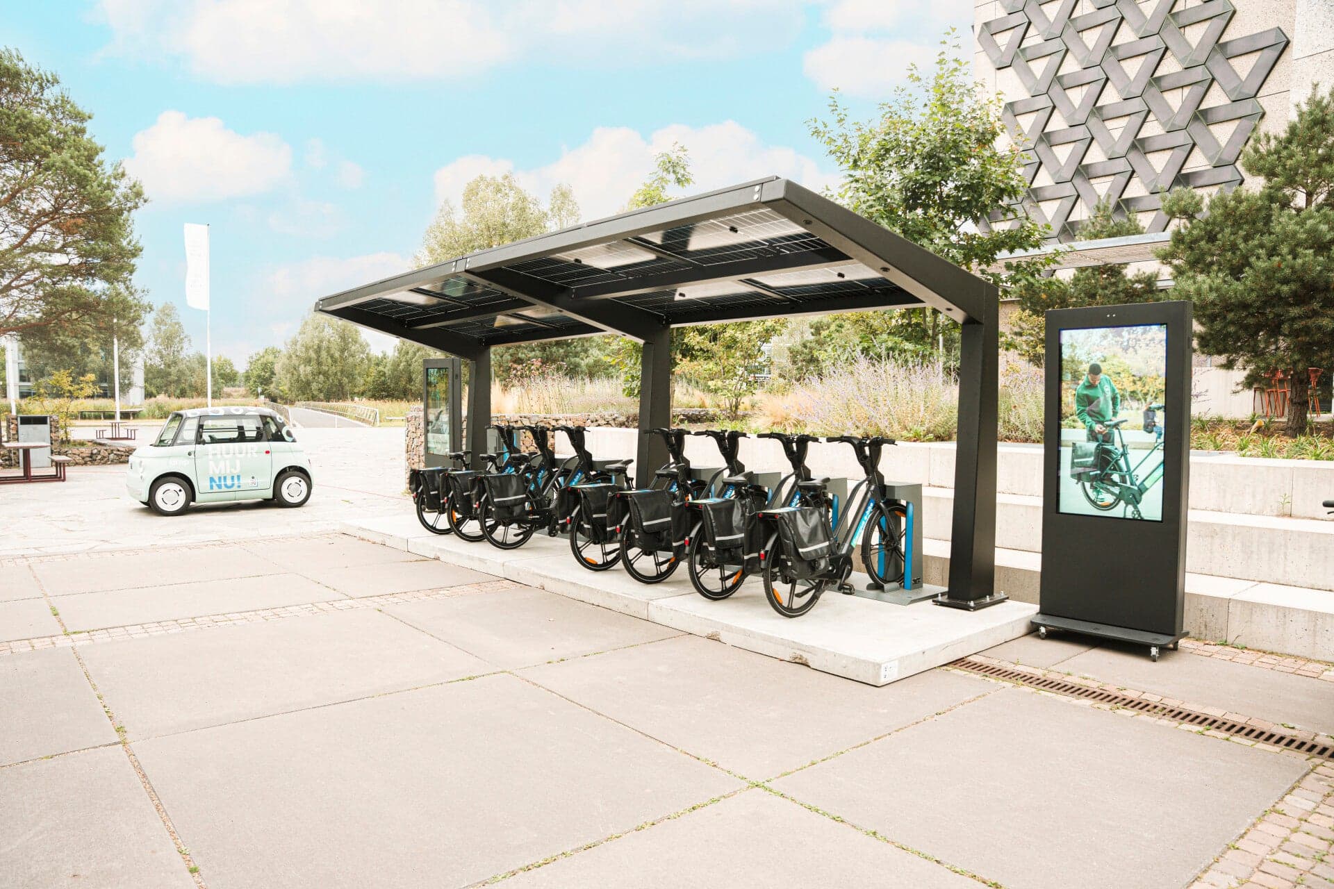 Drop Mobility fietsen bij een zakelijke mobiliteitshub