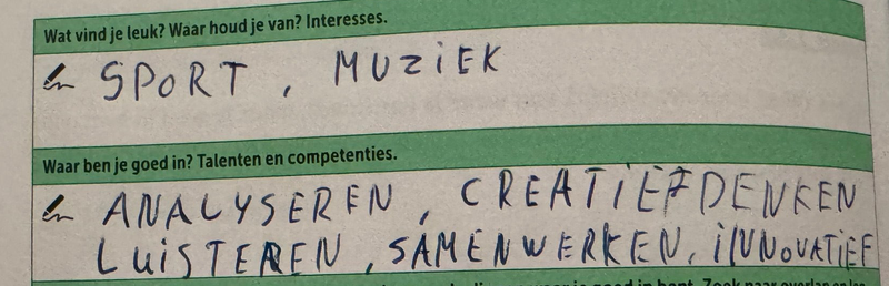 Persoonlijk profiel / Jaar 2 CE bewijsbeeld 11