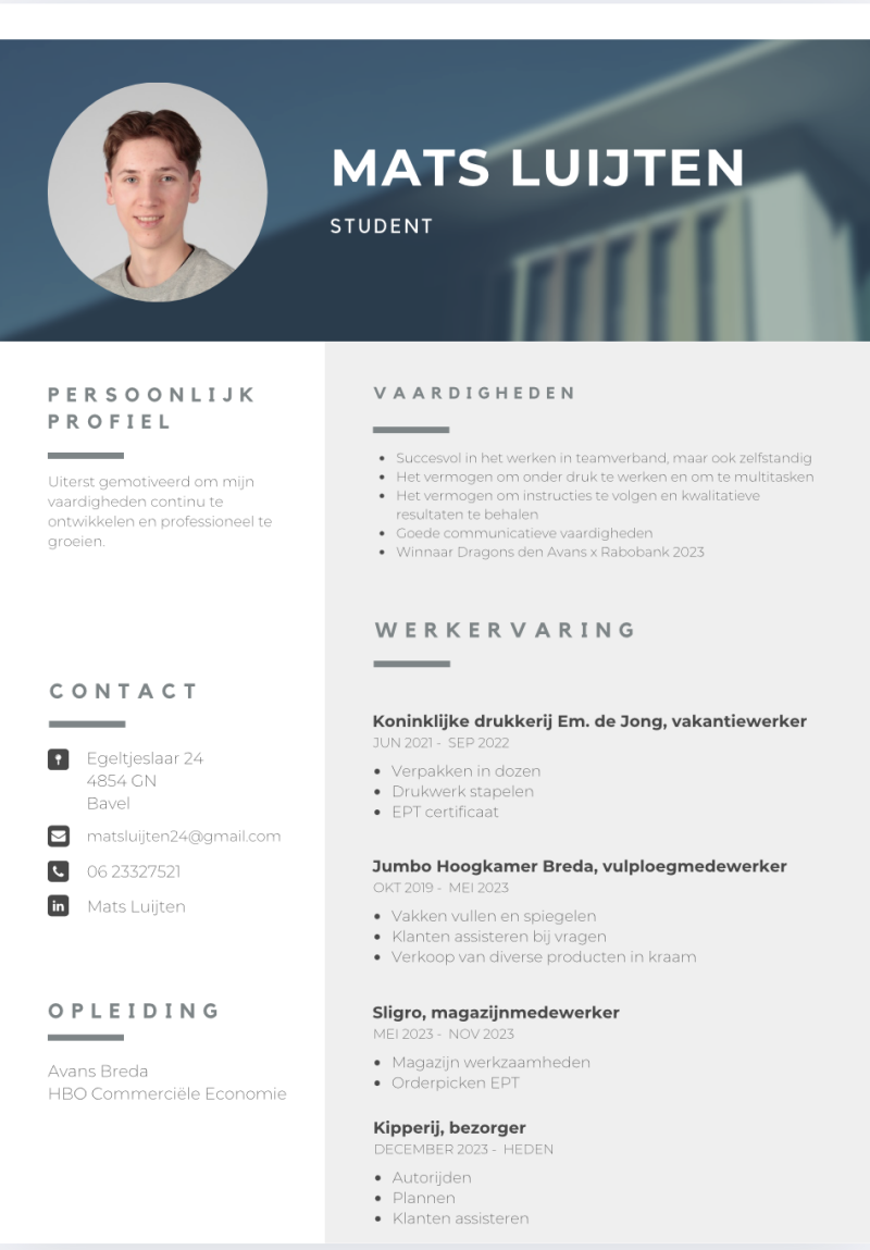 Persoonlijk profiel / Jaar 2 CE bewijsbeeld 1
